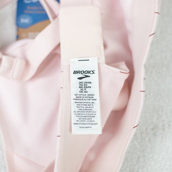 Brooks Run Bra Drive Convertible NWT Pink 34C - Picture 5 of 5